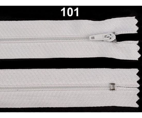 Kraftika 1ks white spirálový zip šíře 3mm délka 12cm pinlock