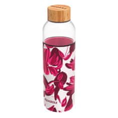 QUOKKA FLOW Skleněná láhev se silikonovým povrchem CRIMSON SPRING, 660ml, 40010