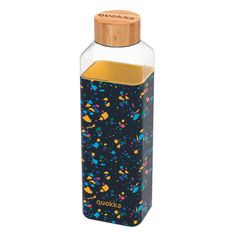 QUOKKA Storm, Skleněná láhev se silikonovým povrchem NEO TERRAZZO, 700ml, 40028