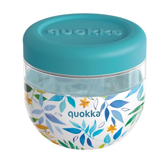 QUOKKA Bubble, Plastová nádoba na jídlo WATERCOLOR LEAVES, 770ml, 40136