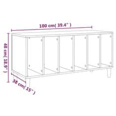 Greatstore Skříňka na LP desky dub sonoma 100x38x48 cm kompozitní dřevo