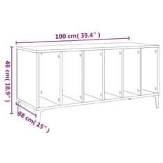 Vidaxl Skříňka na LP desky hnědý dub 100x38x48 cm kompozitní dřevo