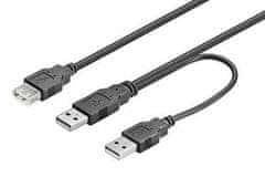 Kraftika Kabel napájecí usb y, 2x a(m) + a(f), 0,3m, usb 2.0