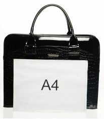 Kraftika Dámská luxusní taška na notebook černý lak kroko st01 15.6"