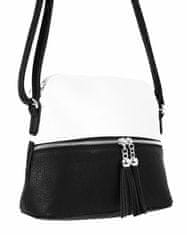 Kraftika Malá crossbody kabelka se stříbrným zipem nh6021 černo-bílá