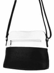 Kraftika Malá crossbody kabelka se stříbrným zipem nh6021 černo-bílá