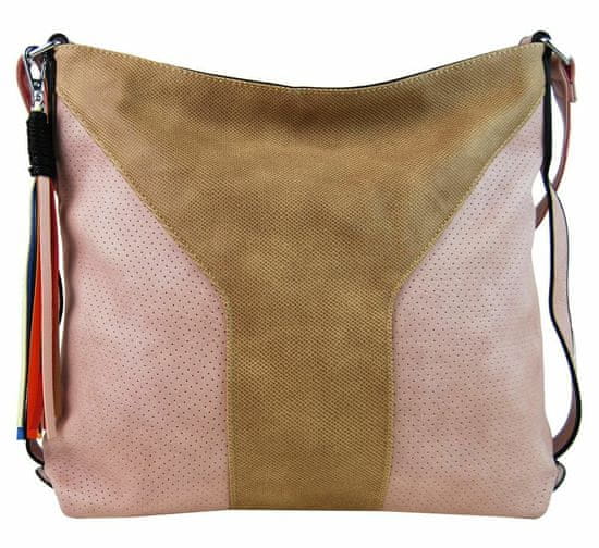 Maria Marni Velká dámská crossbody kabelka 2949-mm hnědo-růžová