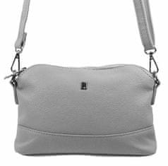 BELLA BELLY Světle šedá crossbody dámská kabelka se třemi oddíly 5414-bb