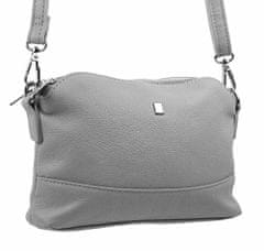 BELLA BELLY Světle šedá crossbody dámská kabelka se třemi oddíly 5414-bb