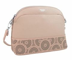 Kraftika Růžová crossbody dámská kabelka s čelní kapsou