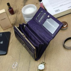 Gregorio Kožená fialová dámská peněženka dárkové krabičce