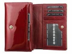 Gregorio Červená lakovaná dámská kožená peněženka v dárkové