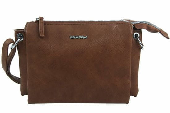 BELLA BELLY Tmavě hnědá menší crossbody dámská kabelka se třemi oddíly