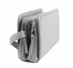 BELLA BELLY Světle šedá crossbody dámská kabelka se dvěma oddíly bella