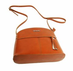 Vera Pelle Kožená crossbody dámská kabelka patrizia piu camel hnědá