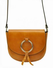 Kraftika Kožená camel hnědá malá dámská crossbody kabelka patrizia