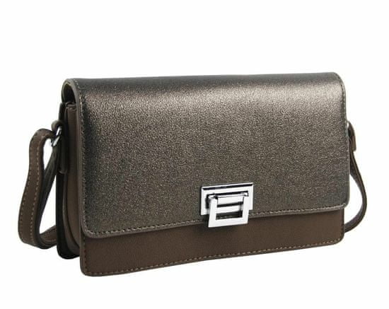 BELLA BELLY Přírodně hnědá podélná crossbody dámská kabelka se třemi