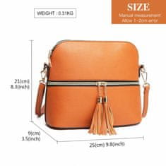 Kraftika Malá hnědá crossbody kabelka se zlatým zipem miss lulu