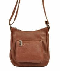 Kraftika Kožená crossbody dámská kabelka camel hnědá