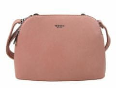 Kraftika Růžová menší crossbody dámská kabelka se dvěma sekcemi