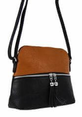 Kraftika Malá crossbody kabelka se stříbrným zipem nh6021 hnědá