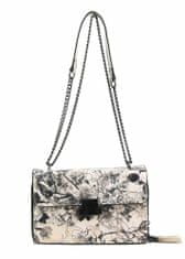 Sara Moda Crossbody dámská kabelka na řetízku s potiskem 6257 béžová