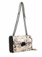 Sara Moda Crossbody dámská kabelka na řetízku s potiskem 6257 béžová