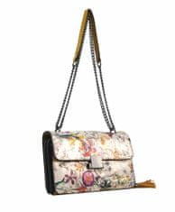 Sara Moda Crossbody dámská kabelka na řetízku s potiskem 6257 žlutá