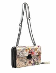 Sara Moda Crossbody dámská kabelka na řetízku s potiskem 6257 bílá