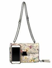 Sara Moda Crossbody dámská kabelka na řetízku s potiskem 6257 šedá