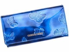 Gregorio Kožená modrá dámská peněženka s motýly v dárkové