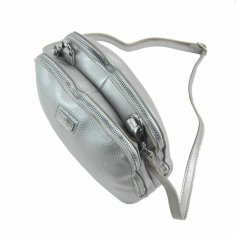 Kraftika Stříbrná měkká crossbody dámská kabelka se dvěma oddíly