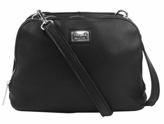 Kraftika Černá měkká crossbody dámská kabelka se dvěma oddíly 5623-ts