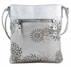 BELLA BELLY Crossbody dámská kabelka v květovaném designu stříbrná