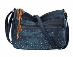 Kraftika Tmavě modrá riflová dámská crossbody kabelka