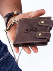 Wild Hnědá kožená pánská peněženka s odnímatelnou rukojetí