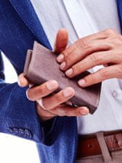 CEDAR Peněženka pro muže hnědá kůže s reliéfním znakem