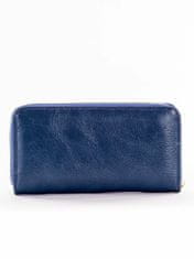 CEDAR Dlouhá tmavě modrá peněženka na zip z umělé kůže