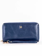 CEDAR Dlouhá tmavě modrá peněženka na zip z umělé kůže