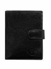 CEDAR Klasická černá kožená peněženka se sponou