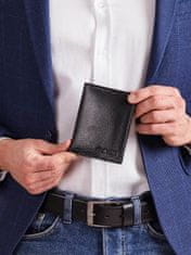 CEDAR Vertikální peněženka pro muže kožená černá