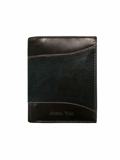 CEDAR Černá kožená pánská peněženka s hnědými moduly