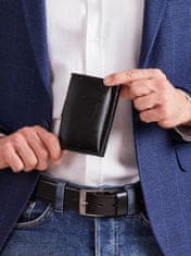 CEDAR Pánská černá kožená peněženka s klapkou, 2016101513415