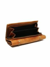 CEDAR Oranžová kožená peněženka s nýty