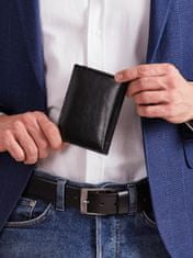 CEDAR Pánská černá kožená peněženka se sponou, 2016101513507