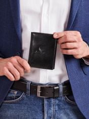 CEDAR Pánská černá kožená peněženka se sponou, 2016101513507