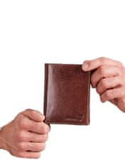 CEDAR Kožená hnědá vertikální peněženka pro muže