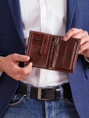 CEDAR Kožená hnědá vertikální peněženka pro muže