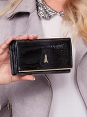 CEDAR Elegantní černá kožená dámská peněženka