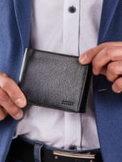 CEDAR Kožená horizontální pánská peněženka bez spony černá